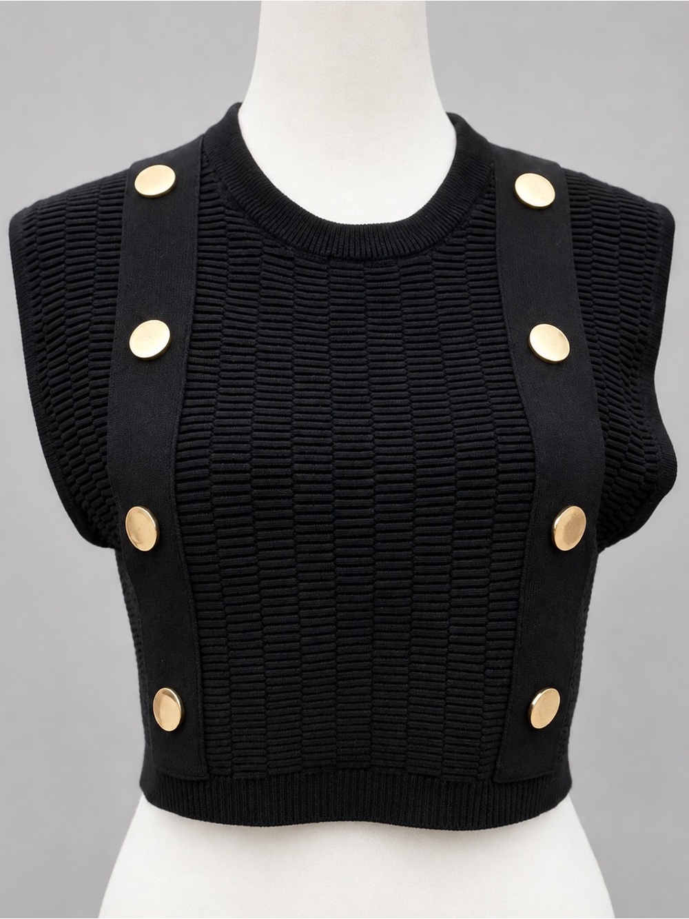 Zara Ladies Black Knit Crop Top, Size XL; NWT